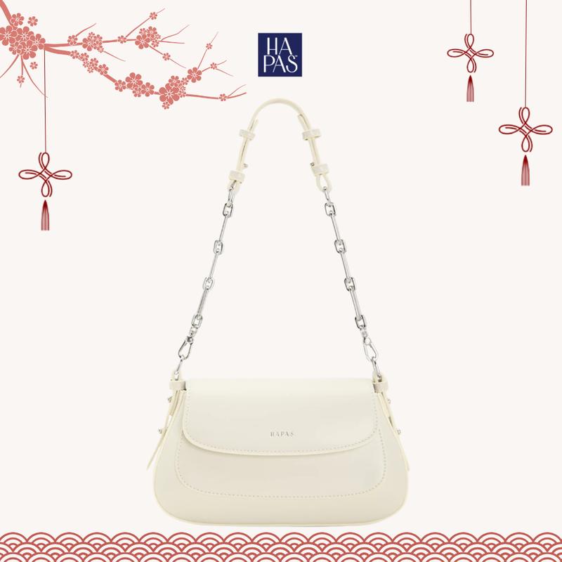 Túi Xách Nữ HAPAS Hobo Nắp Gập Chain Handle Chính Hãng Size 23 - TDV24037 Bag Lady