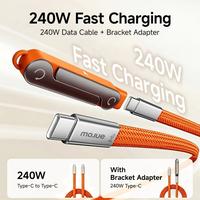 Gambar MOJUE C704 kabel data fast charging 240W dengan stand tersembunyi, kabel 2-in-1 + penyangga ponsel, desain siku 90°, mendukung iOS Type-C / Android, cocok untuk gaming, kerja, dan penggunaan di mobil - Set Oranye (Type-C Charging Port) dari OSCROP Indonesia Kab. Tangerang 4 Tokopedia