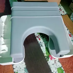 WC duduk Jongkok Kamar Mandi kloset jongkok flush kursi toilet duduk kursi jongkok plastik Non-slip Putih Biru