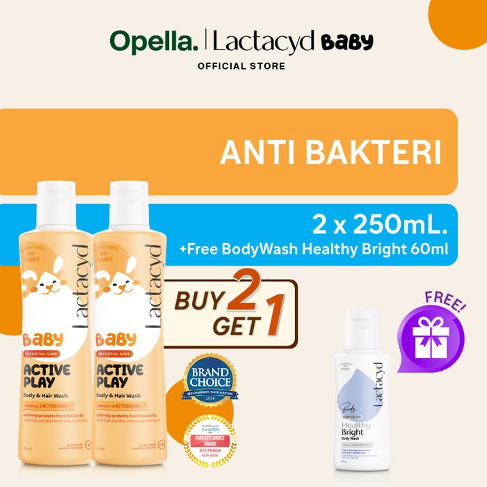 Gambar Lactacyd Baby Active Play 2in1 Body Wash and Hair Shampoo 2x250mL - Sabun Bayi + Free Hadiah dari Opella Indonesia Kab. Tangerang Tokopedia