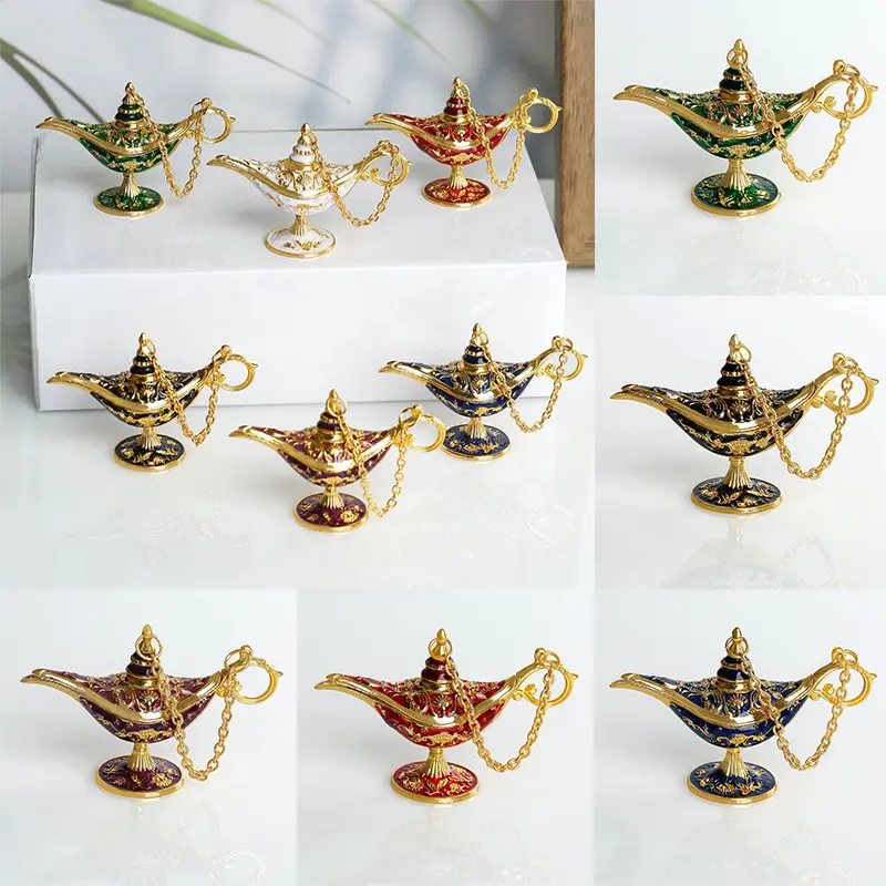 Đèn Thần Tài Ma Thuật Aladdin Sáng Tạo, Lư Hương, Đèn Ước Nguyện Kim Loại, Quà Tặng Trẻ Em, Đồ Thủ Công Trang Trí Nhà Cổ Điển Châu Âu 7