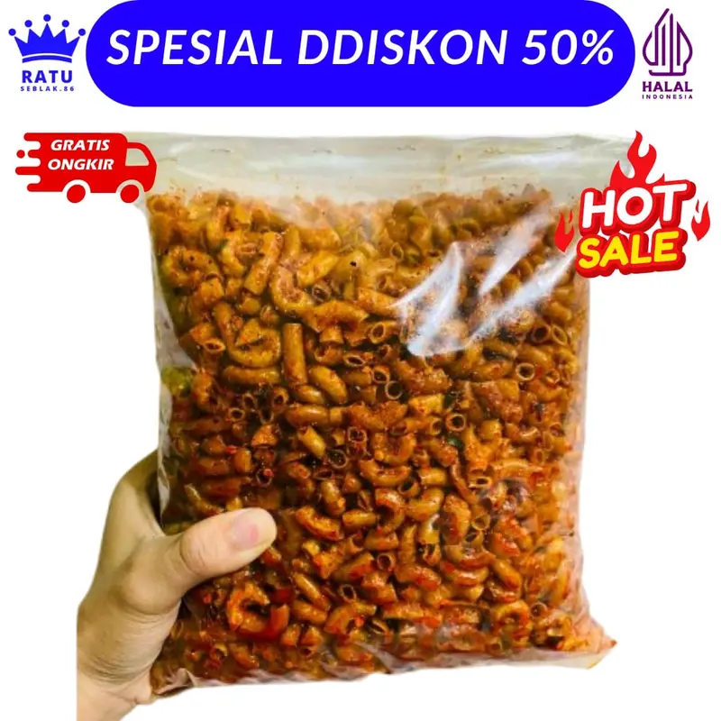MAKARONI CIKRUH 1 KG LEZAT & GURIH Food Snack Cemilan Crispy Kering Camilan Snack Cemilan Jajanan Keripik Kripik Kripik 0