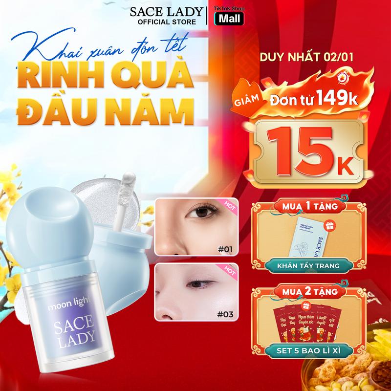   A  Kem Bắt Sáng SACE LADY Dạng Lỏng Lâu Trôi Giúp Da Căng Bóng Tự Nhiên Rạng Rỡ Không Thấm Nước 3.8g 