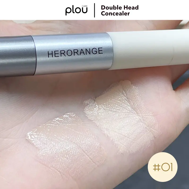 HERORANGE Double Head Stick Highlighter Concealer 2 in 1 Soft Shadow Primer Mencerahkan Menyembunyikan Bintik Jerawat Secara Alami Kosmetik Tahan Lama Long Lasting Contour Bronzer 6