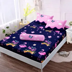 Sprei Sudut Karet Set Sarung Bantal Dan Tali Guling Bahan Katun Jepanmng Premium Halus Adem Tidak Luntur Uk 180 160 120 90 x 200 Anti Geser