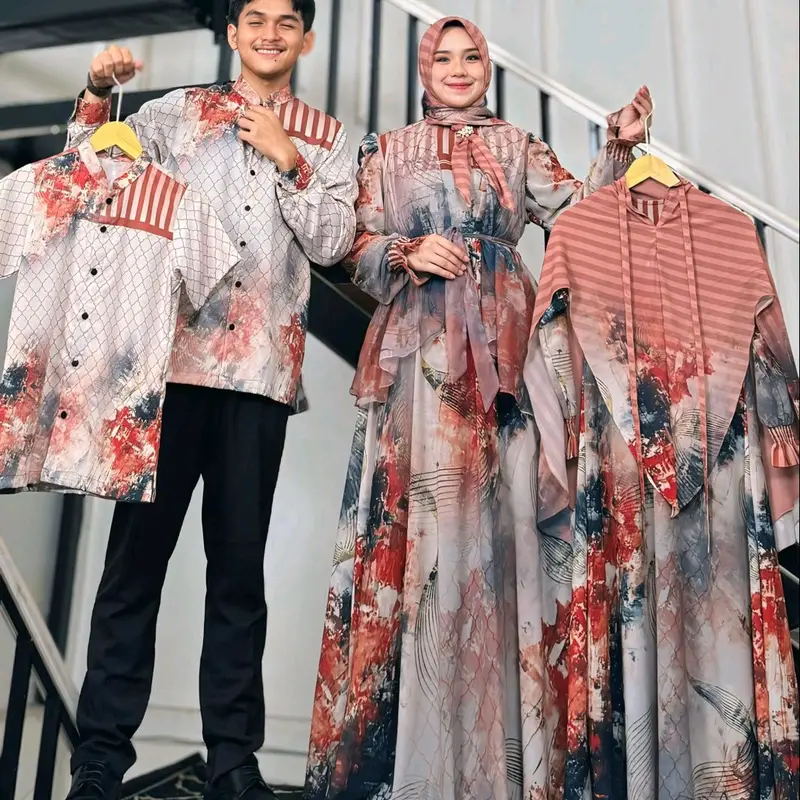(jual khimar aja)Sarimbit Set Family Gamis  abaya Haliza Adreena 29 Haliza Ayda by Haliza Style Haliza Syar'i Khimar 2