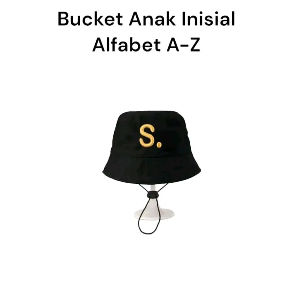 Topi Bucket Anak Bordir Huruf Inisial Nama Usia 2-10 Tahun - Fashion