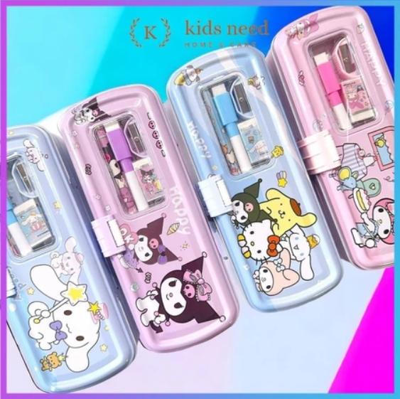 Pensil Case Kaleng Rantang 3 Susun Ada ISI / Kotak Pensil Sleting / Tempat Pensil Kaleng White Board Karakter Kuromi Lucu Stationery 1