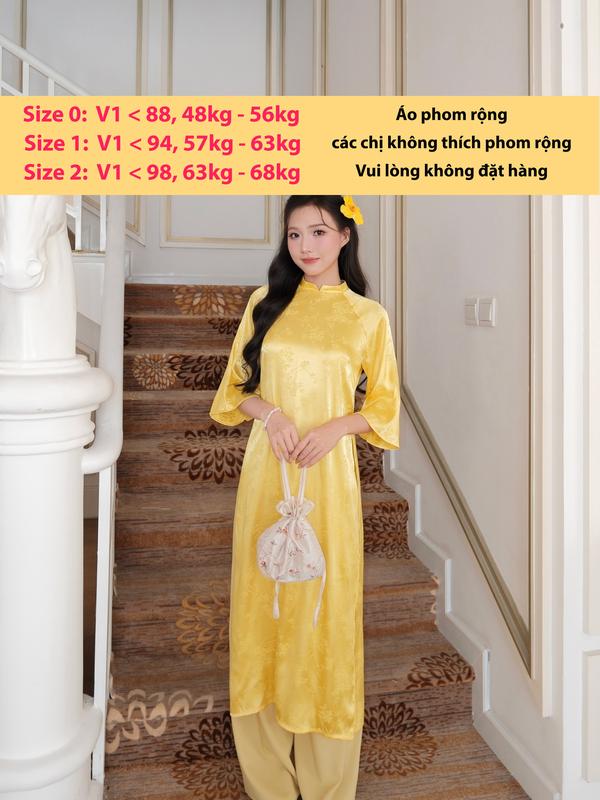 XẢ KHO LẺ SIZE Tặng set 2 kẹp tóc ngẫu nhiên Áo Dài Cách Tân Cổ Đứng Sang Trọng Tà Dài 122cm