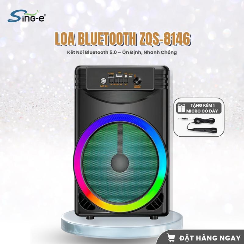  Loa Bluetooth ZQS-8146 – Loa kẹo kéo âm thanh sống động hát karaoke cực hay kèm micro 