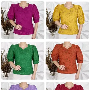 Atasan Wanita Katun Bolong Bordir Premium