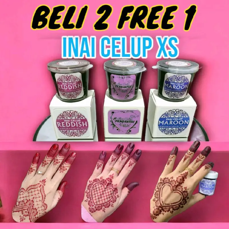 BELI FREE 1] Inai celup XS CEMPAKA Nail Art Merah TikTok Shop