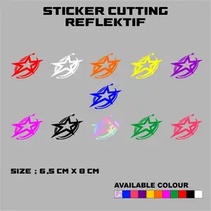 Cutting Sticker Bintang Variasi Melingkar Keren, Sticker Motor, Sticker Reflective/Menyala, Motorcycle