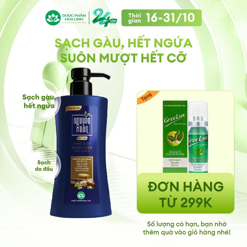 Dầu gội Dược liệu Nguyên Xuân Sạch Gàu 350ml - Tặng thêm 10% thể tích giá không đổi