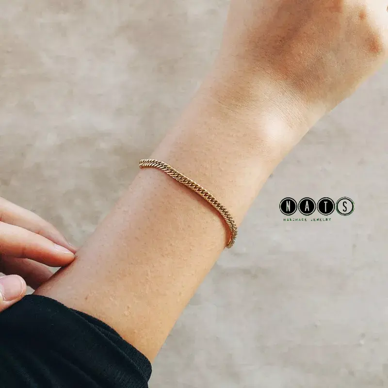 Nats Living: Gelang Tangan Titanium Wanita Anti Karat, Sisik Naga Cubani 1