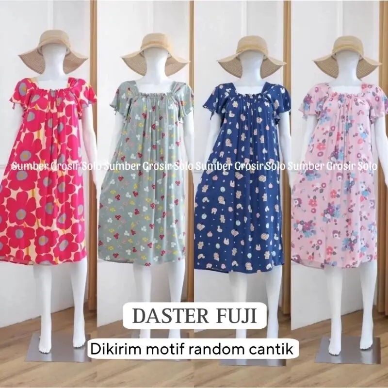 PAKET 3 pcs DASTER FUJI MOTIF BUNGA CANTIK FLOWER RAYON