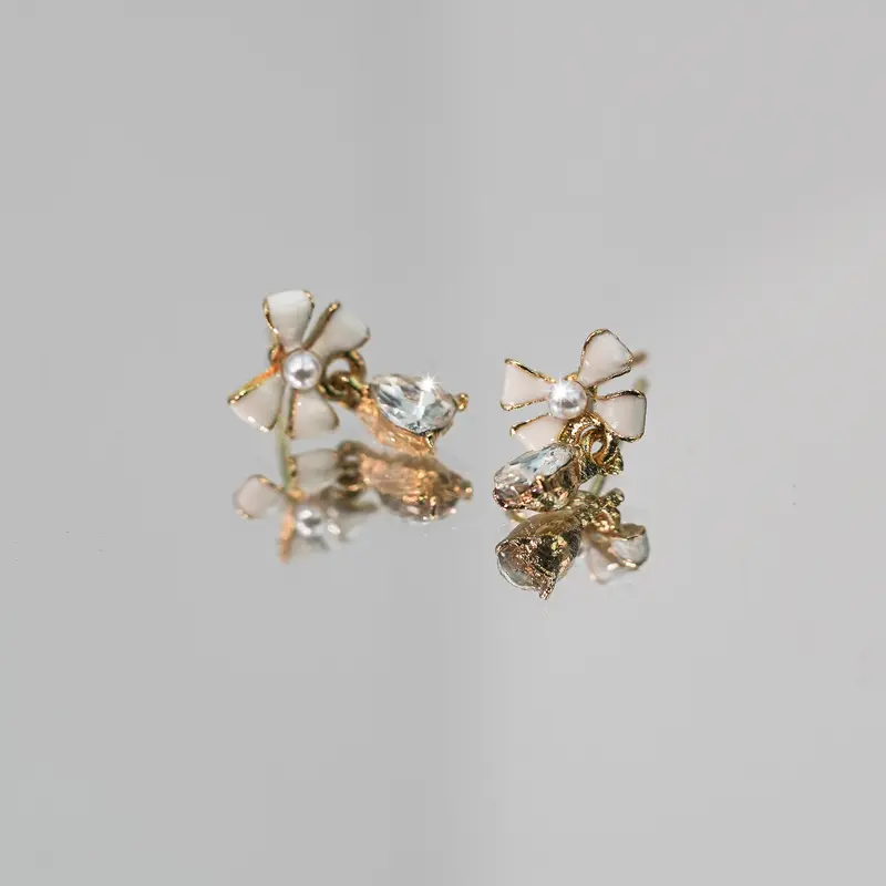 【Anting-anting】 【Pita kupu-kupu&Anting tetesan air】【COD】Pita kupu-kupu yang anggun，Segar dan manis，Anting Prancis，Model yang sama dengan selebriti，Anting wanita berbentuk tetesan air,Earrings 0