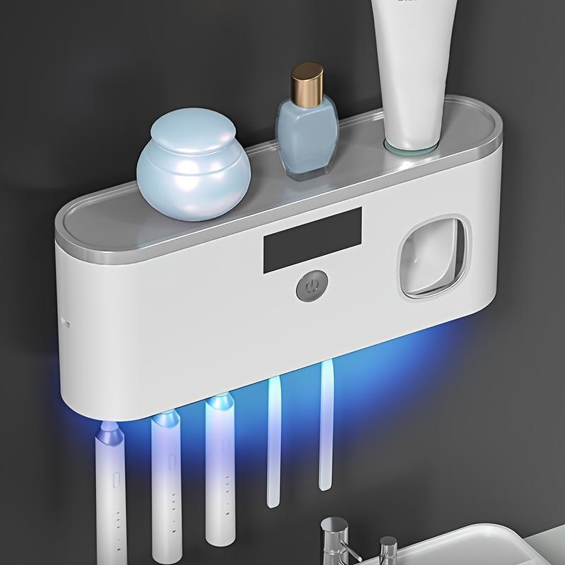Smart UV Toothbrush Sterilizer, Wall Mounted Toothbrush Holder with Automatic Toothpaste Dispenser, Bathroom Accessories for Home Use, Toothbrush Protector, Home Goods, Organizing 3