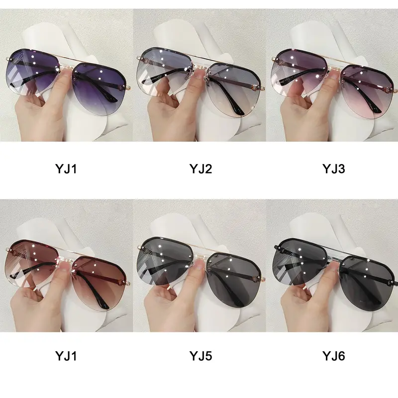 Kính Râm Thời Trang Hàn Quốc, Phong Cách BREEZES, Dành Cho Phụ Nữ Và Nam Giới, Thích Hợp Cho Các Hoạt Động Mùa Hè, Đi Biển Và Đi Xe Máy, Gọng Kim Loại, Gọng Nửa, Kính Chống Nắng, Gọng Lớn 1