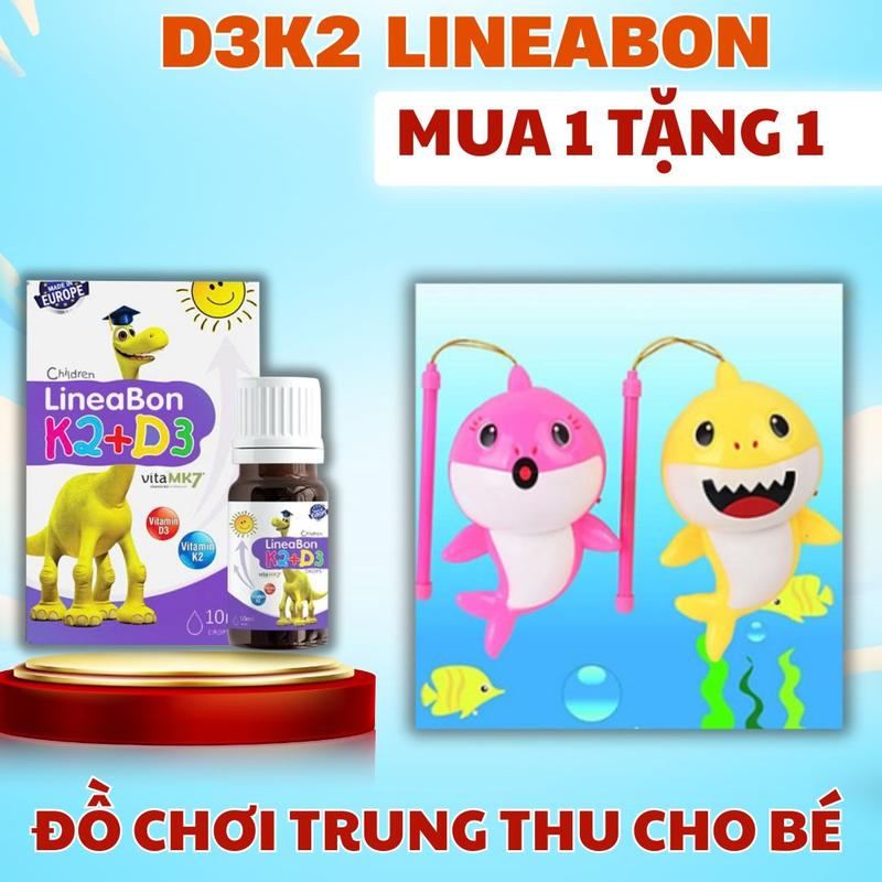 [ MUA 1 TẶNG 1 ] Vitamin D3 K2 Lineabon Cho Bé - Bổ sung Vitamin D3 và Vitamin K2, giúp hấp thu canxi hiệu quả