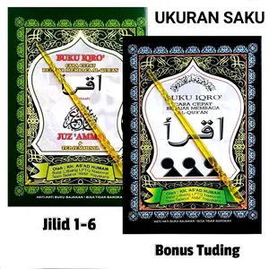 Iqro jilid 1-6 Asli (original) Ukuran Saku Free 1pc kalam Cd
