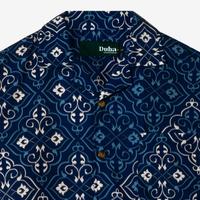 Gambar Baju Muslim Duha Muslimwear - Mahmal Camp Collar Shirt - Blue dari Duha Muslim Wear Kota Tangerang 2 Tokopedia