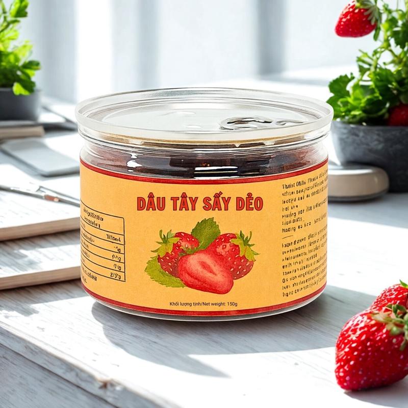Dâu tây sấy dẻo MIDIFARM dâu tây sấy khô đặc sản đà lạt