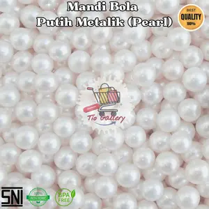 Mandi Bola Anak Balita Warna Putih Mutiara Pearl ber SNI isi 100 pcs BPA Free