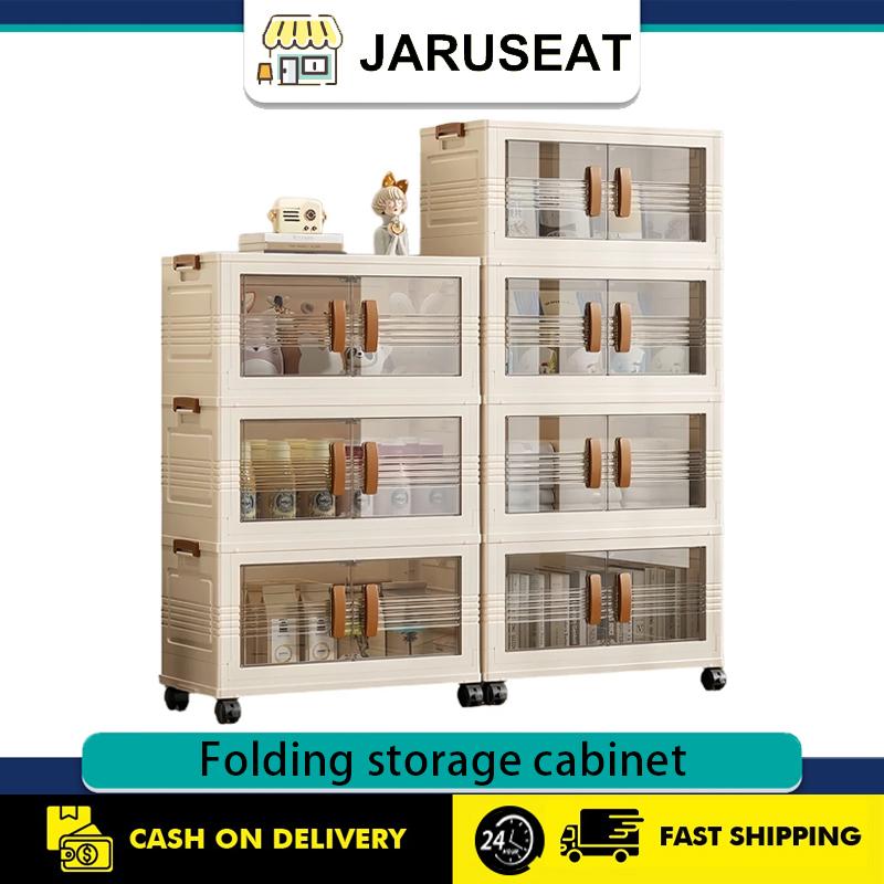 3-5 floors Folding Storage Box Cupboards Cabinets Transparent Double Door home storage 0