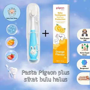 Paket Sikat Pasta Gigi Pigeon & Enzim Bayi dan Sikat Gigi Bulu Lembut 2in1 -