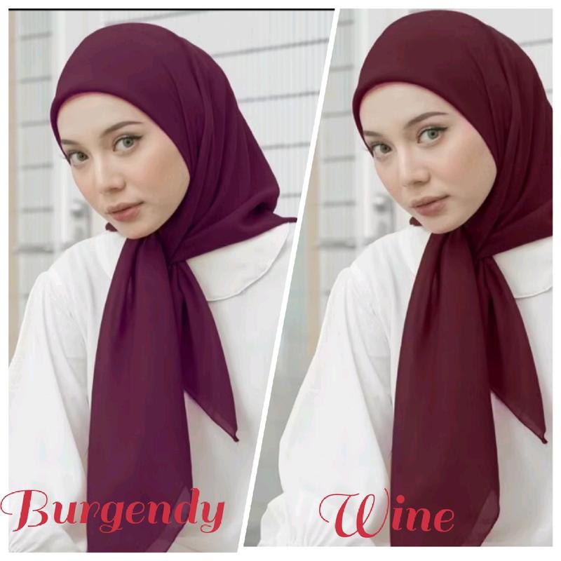 Hijab Segi Empat  Wine/ Burgendy 1