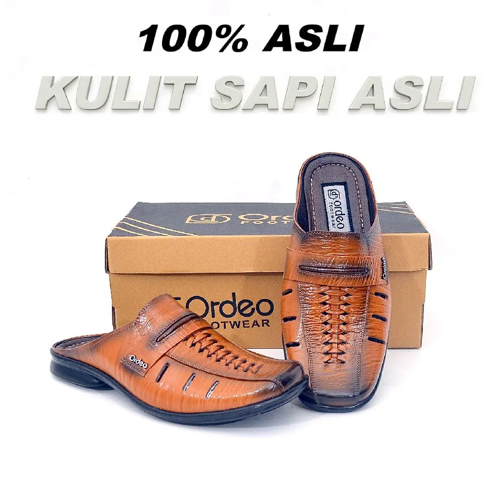 slop bustong kulit sapi asli original premium terbaru Sandal Pria Shoes Flat Pesta Pantofel