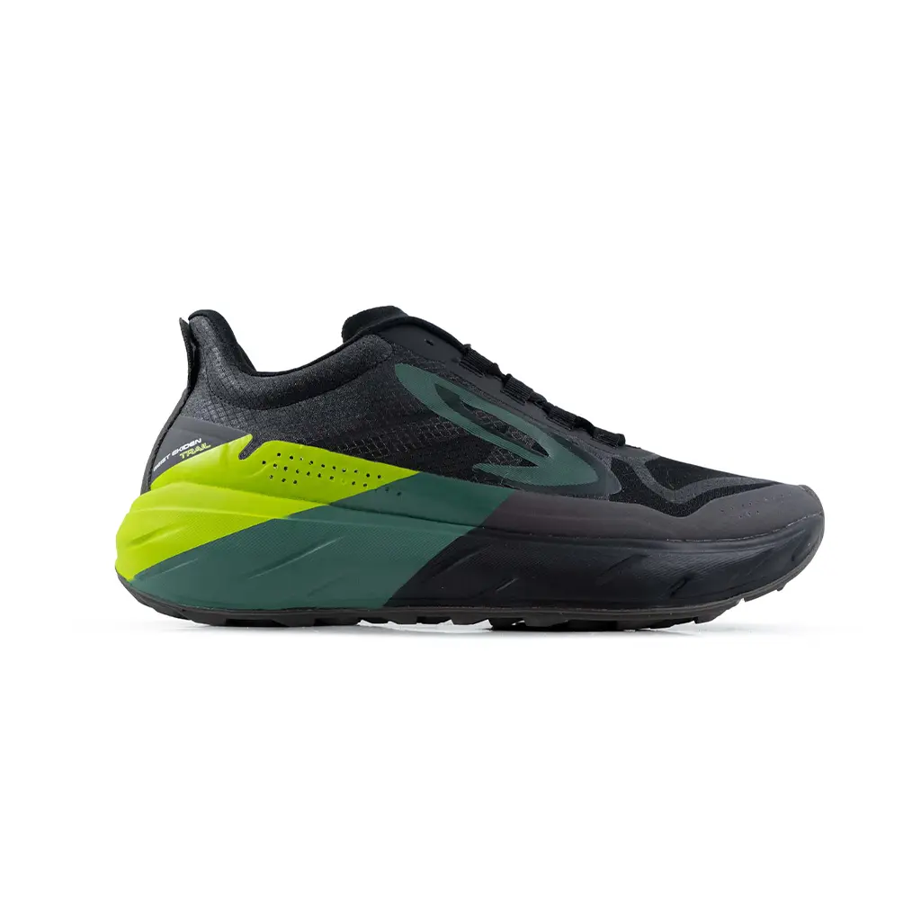 910 Nineten GEIST EKIDEN TRAIL HITAM HIJAU TUA HIJAU LIME - Sepatu Trail / Hiking Outdoor Gunung