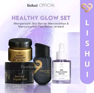 LISHUI SKINCARE PAKET HEALTY GLOW ISI 4 PCS - LISHUI SERUM NIACINAMIDE 10% SUNSCREEN LISHUI SPF40 PA+++MENCERAHKAN KULIT Memudarkan