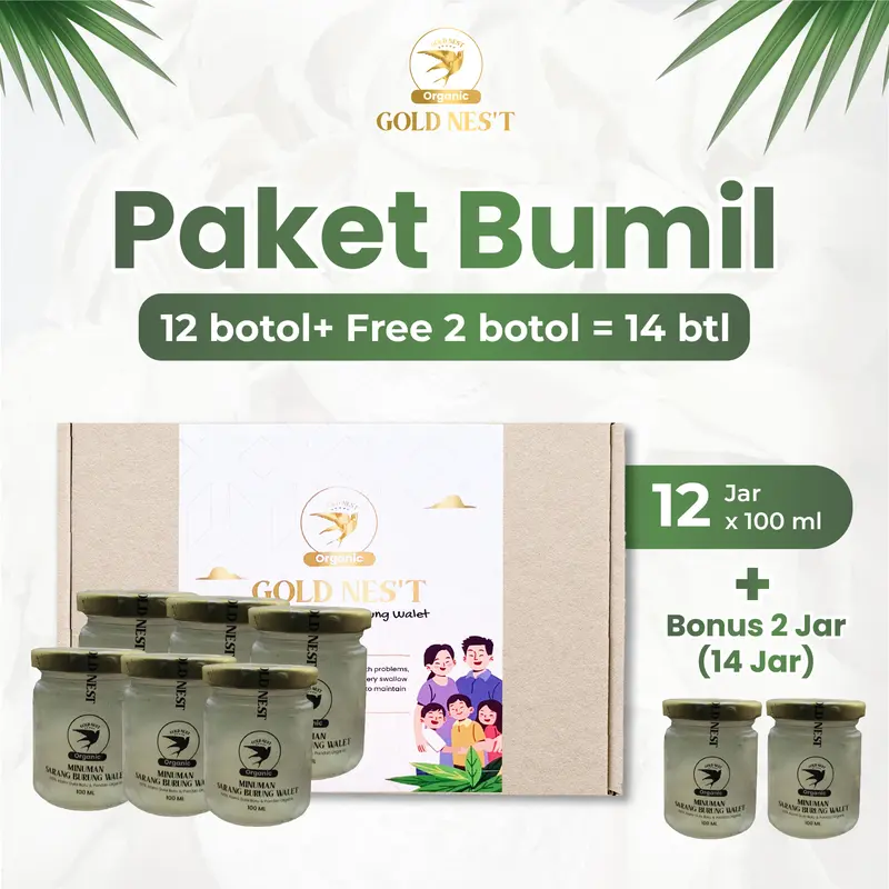 Paket Bumil 12 Jar + Bonus 2 Jar Minuman Birdnest Alami 100ml 0