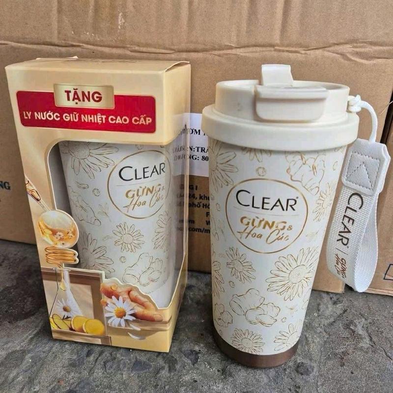 Ly Giữ Nhiệt Inox 500ml - Thiết Kế Nắp Đậy Kín, Ống Hút Tích Hợp, Dây Xách Tay, Phù Hợp Cho Trà, Cà Phê, Nước Ấm