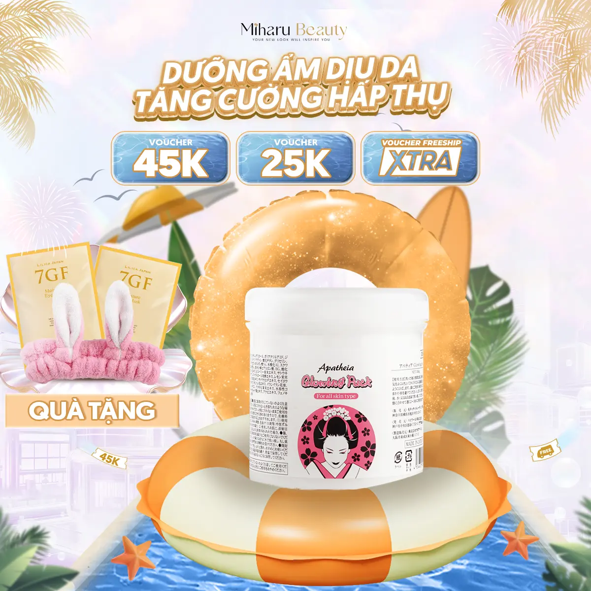 Ủ trắng toàn thân cho da sáng mịn chiết xuất từ nhau thai - Apatheia Glowing Pack 500g