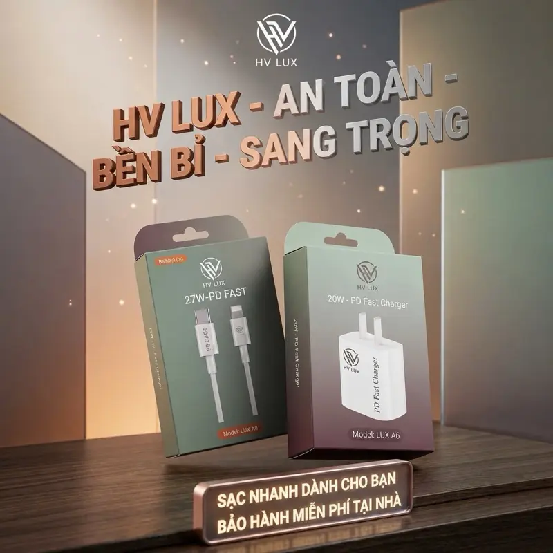 (HVLUX) Sạc Nhanh PD-20W cho IP hỗ trợ từ IP8 đến IP14Prm Bảo Hành Đổi Mới 3 Tháng sạc nhanh Tương thích cho ip Phụ Kiện