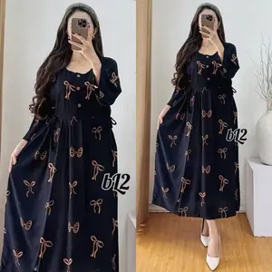 Daster Chibi Rayon Jumbo XXL Lengan 3/4 LD 120 Daster Busui Bumil Dress Wanita Motif Bahan Tebal & Nyaman DasterKekinian DasterViral DasterChibi DasterBusui DasterBumil