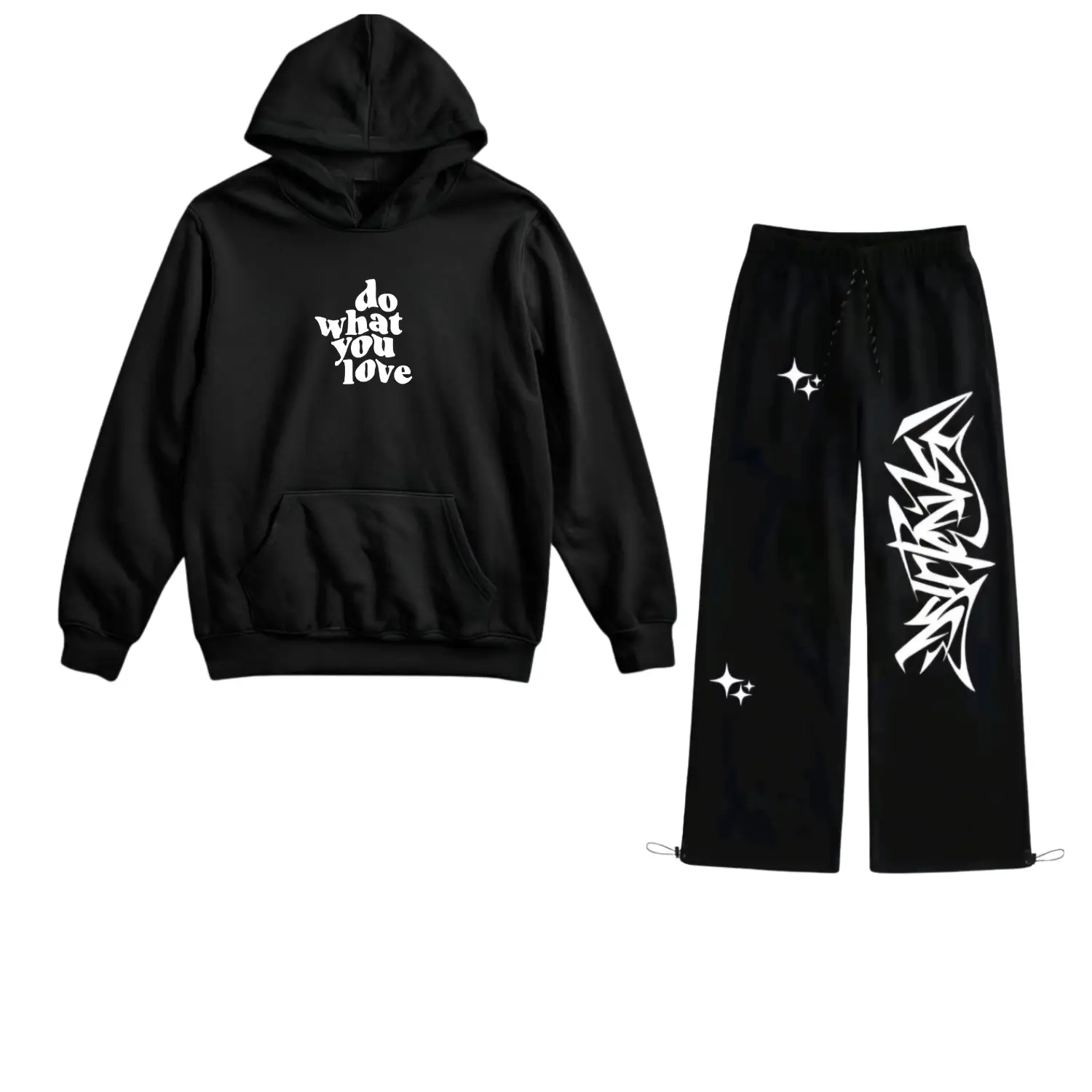 HS Hitam Do Wat+Celana Tanpa Kantong