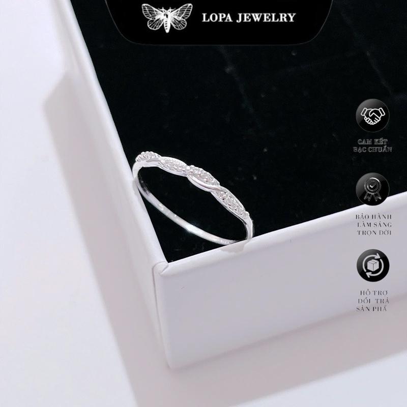  Nhẫn bạc ta SK70 LoPa dáng nhẫn xoăn nhẹ nhàng nhỏ nhắn xinh xắn,Bạc LoPa 