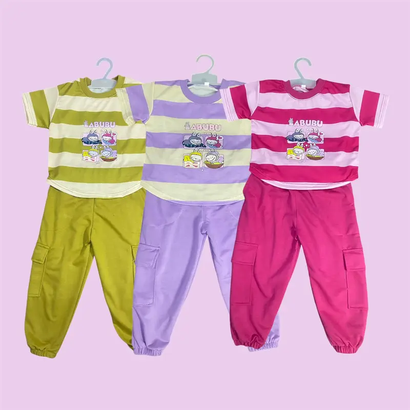 Baju anak labubu salur cargo 2-9thn/setelan anak perempuan labubu/setelan anak perempuan/setelan anak labubu salur cargo /setelan anak viral 1