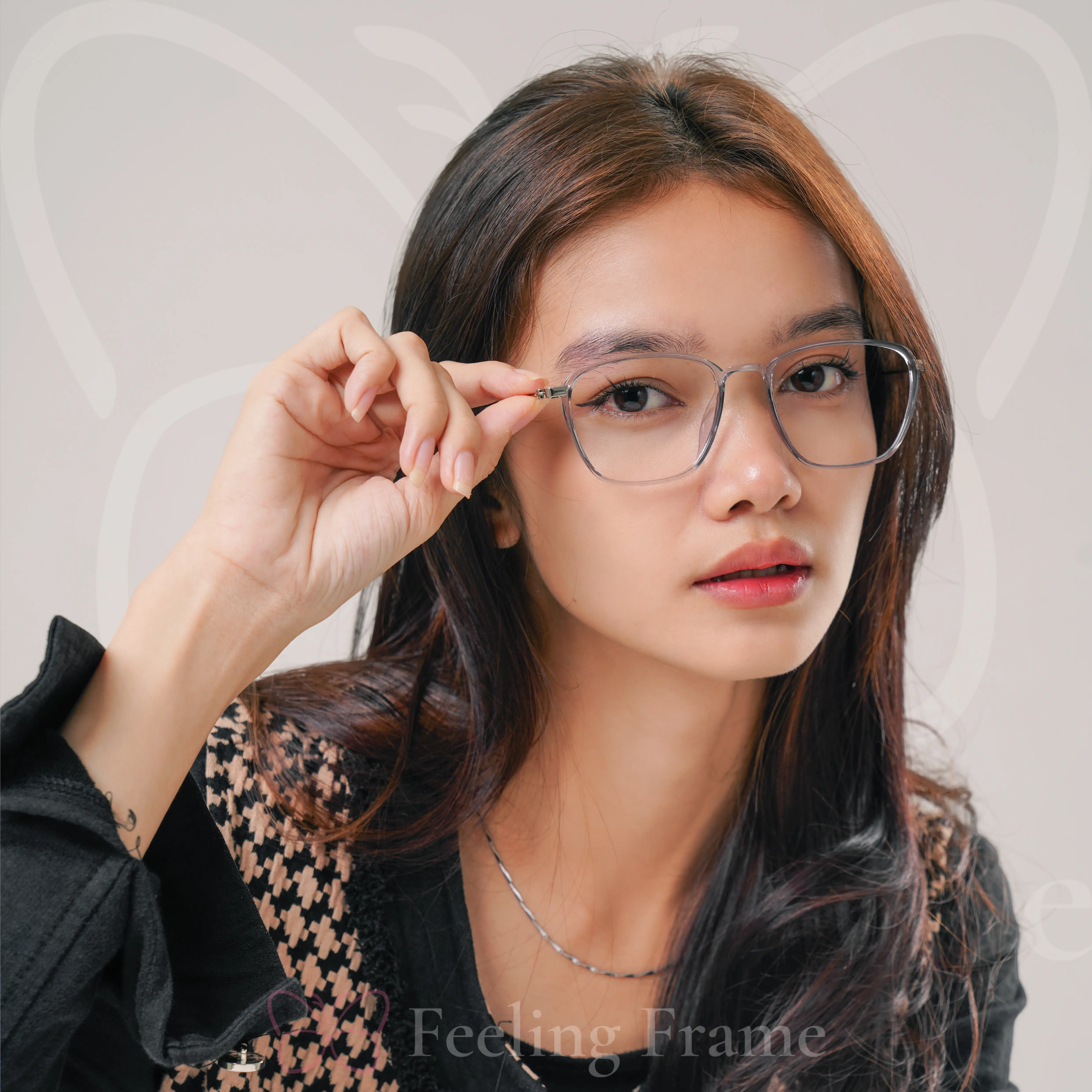 (BELI 1 GR4T1S 1)Frame kacamata plastik kotak zeyya series Frame Lensa Antiradiasi Blueray Cewek Eyewear Glasses