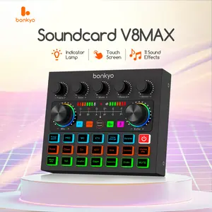 Bonkyo Soundcard V8MAX Bluetooth Mixer Audio - Live Streaming & Karaoke Profesional