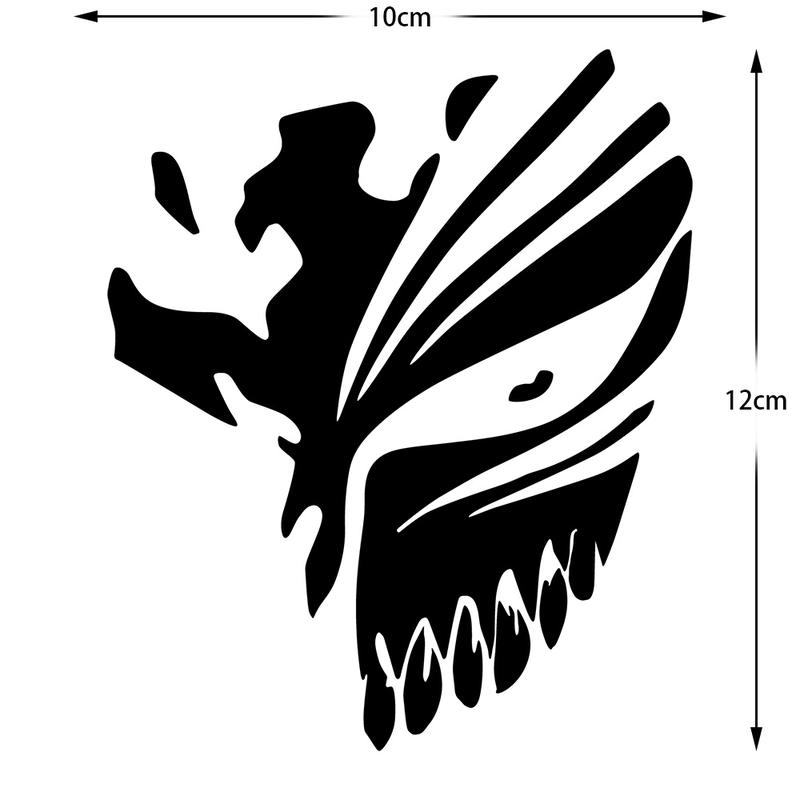 Product Introduction of Death Mask Reflective Car Sticker JDM Japanese Anime Kurosaki ichigo Sticker Decor Helmet Motorcycle Scooter Auto Body Window Fuel Tank Cap Rear Trunk Decal Accessories 10