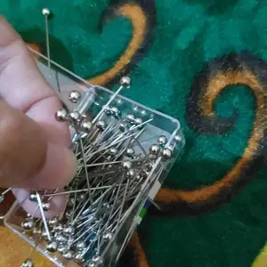 IWD JARUM PENTUL STAINLESS ANTI KARAT HIJAB PIN PENTOL DRESSMAKER Kotak Panjang
