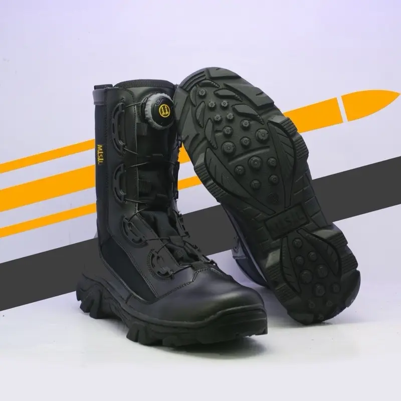MISIL Sepatu PDL Terbaru Parabellum SEPATU MISIL PHYTHON MAX TALI PUTAR Kulit Sapi Asli Boots Shoes Tactical Taktis Anti Selip Standar - Polri 1
