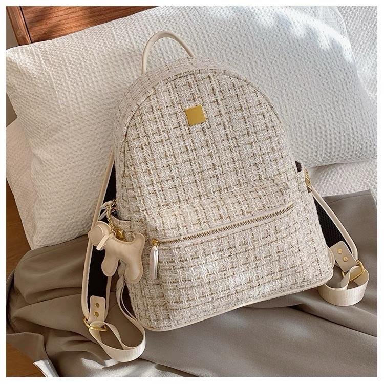 Balo Học Sinh Vải Dạ Size 40 To Đại - Chất Liệu Vải Dạ, Kết Hợp Da PU - Phong Cách Trẻ Trung Năng Động , Hoạ Tiết Kẻ Sọc Ánh Kim Tuyến - Đựng Vừa Sách Vở A4 , Alat , Laptop, Ipad. Sử Dụng Hằng Ngày