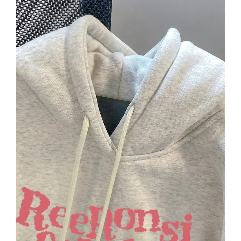Sweter Leher Bulat Pola Huruf Katun Murni Baru Sweter Wanita Gaya Korea Atasan Sweter Longgar Serbaguna Baju Kaos Tebal Panjang 2
