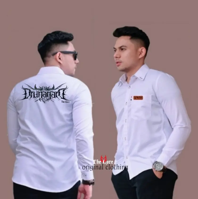 Kemeja Lengan Panjang Bergambar Kemeja Distro Bahan Katun Kemeja Terbaru Cocok Untuk Pria Wanita Logo Keren Nyaman Mewah